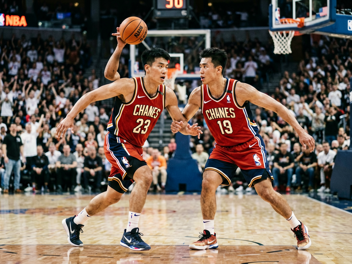 NBA季后赛激烈对抗比赛配图